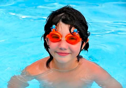 Child in the pool Stock Photos