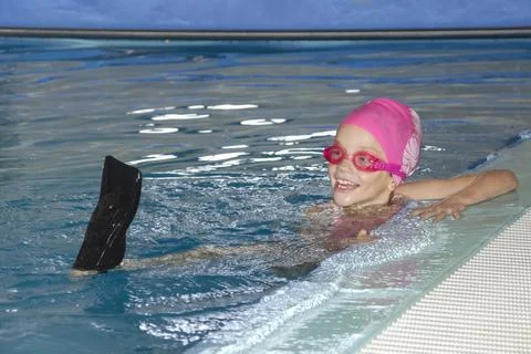 A child in the pool Stock Photos