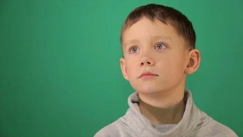 Child portrait, boy looks at the camera Stock-Footage 84695498