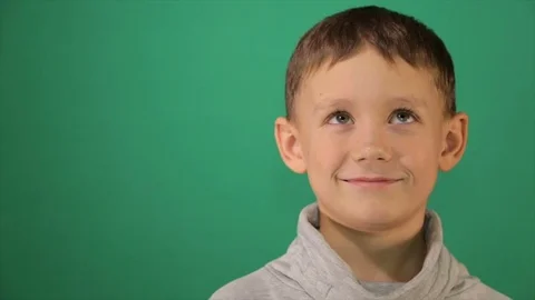Child portrait, boy looks at the camera Stock-Footage 84695692