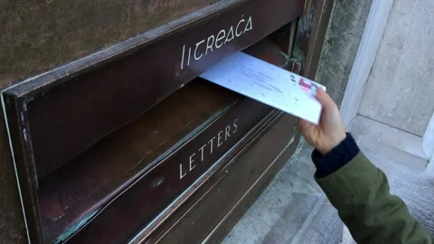 Child posts letters Stock Footage 145881602