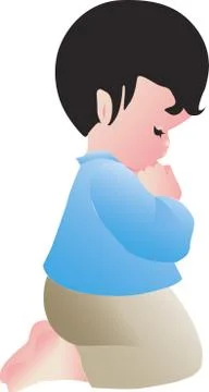 Child praying Stock Illustration