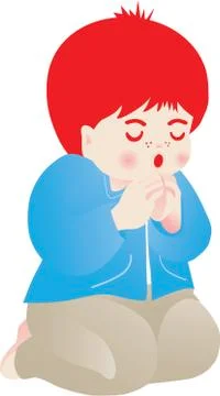 Child praying Stock Illustration