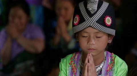 Child Prays Stock Footage 40074712