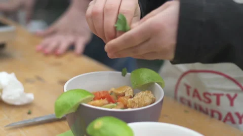 Child Preparing Food Stock Footage 34316126