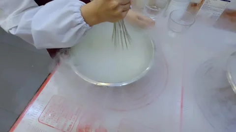 The child is preparing food. Master class for children. Children make ice cream. Stock Footage 300606005