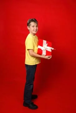 Child with Present Stock Photos