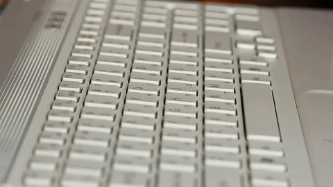 Child presses the keyboard Stock Footage 76372378