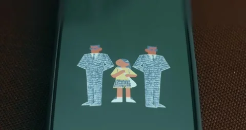 Child Protected By Digital Guards Selective Focus Display Stock Footage 310824468