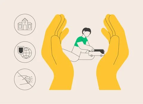 Child protection abstract concept vector illustration. 스톡 일러스트