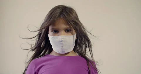 Child with protective mask Stock Footage 140960549