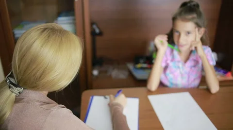 Child Psychologist With A Little Girl. C... | Stock Video | Pond5