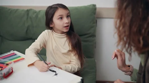Child at psychologist's appointment Stock Footage 234155492