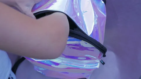 The Child Puts Things From The Backpack Stock Footage 139132419