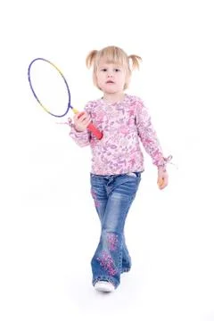 Child with racket Stock Photos