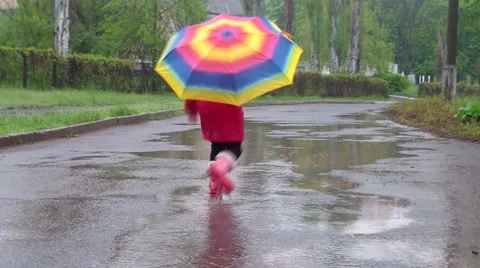 Child rain Stock Footage 49692108