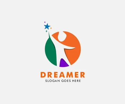 Child Reaching Star logo vector, Education logo designs template, design co.. Stock Illustration