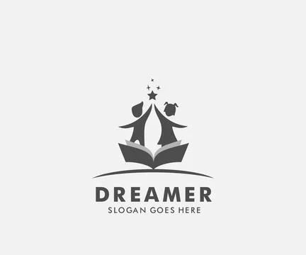 Child Reaching Star logo vector, Education logo designs template, design co.. Stock Illustration