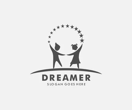 Child Reaching Star logo vector, Education logo designs template, design co.. Stock Illustration