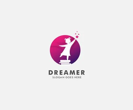 Child Reaching Star logo vector, Education logo designs template, design co.. Stock Illustration