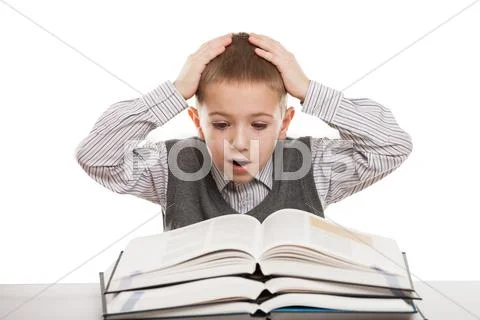 Child reading books Stock Photos