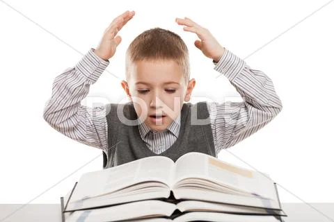 Child reading books Stock Photos