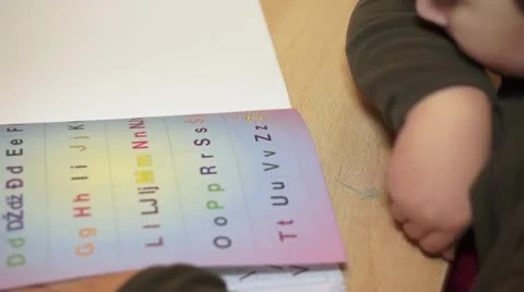 Child Reading Letters 001 Stock-Footage 12740339