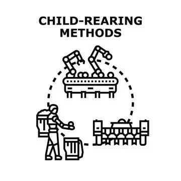 Child rearing methods developing parenting approaches 스톡 일러스트