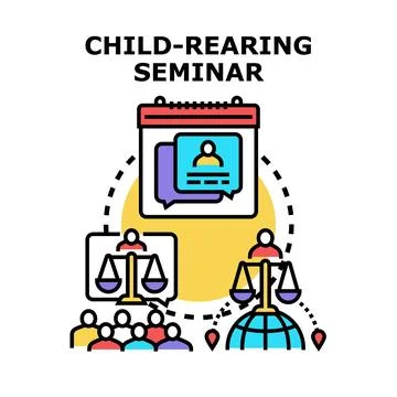 Child rearing seminar concept vector icon illustration Stock Illustration