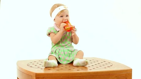 Child Received A Wrapped Gift Stock-Footage 52449299