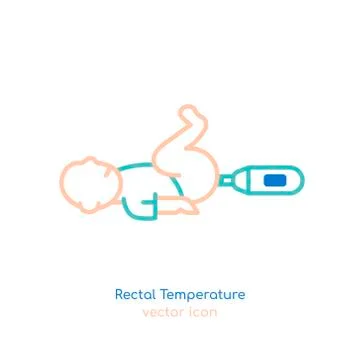 Child rectal temperature Stock Illustration