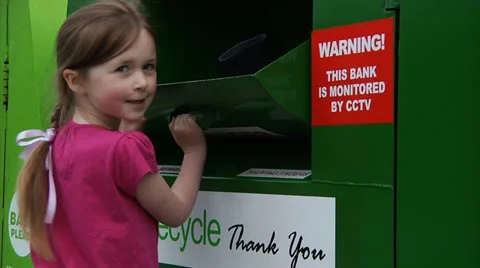 Child recycling Stock Footage 22665615
