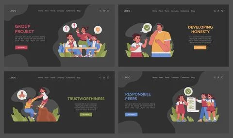 Child Responsibility concept. Flat vector illustration 스톡 일러스트