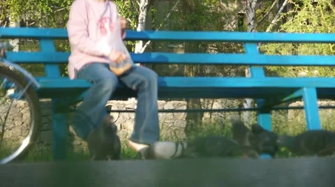 Child Rides a Bicycle Park Stock Footage 50424232