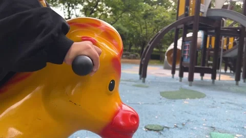 A child riding in a playground Stock-Footage 218069330