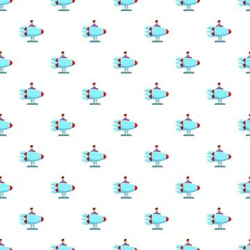 Child riding rocket toy spring pattern for kids 스톡 일러스트