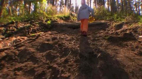 The child rises on the mountain Stock Footage 50600506