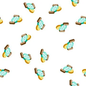 Child robot isometric icon seamless pattern 스톡 일러스트