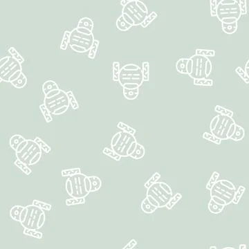 Child robot line vector seamless pattern Illustrazione stock