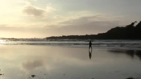 Child run sunset Stock Footage 12396667