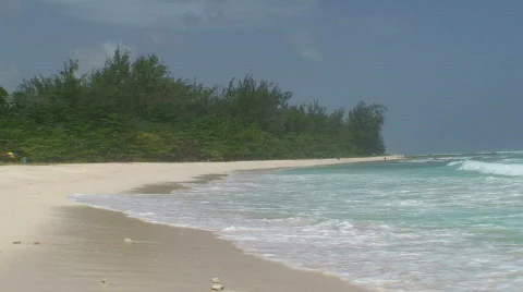 Child Running on Beach Stock Footage 474393