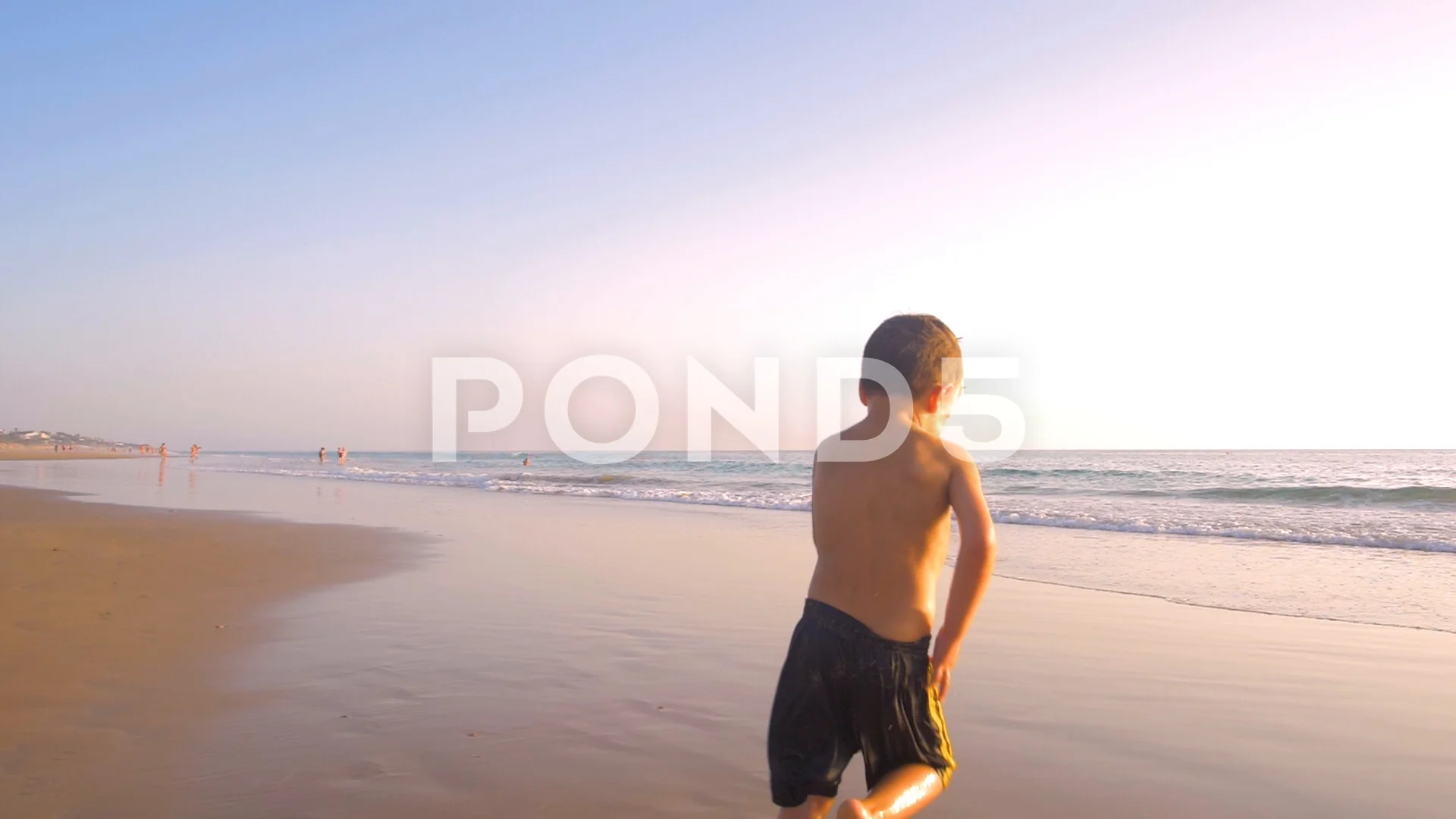 A Child Running Freely In The Beach Stock Video Pond5