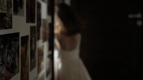 Child running into room from the dark Video stock 263126341