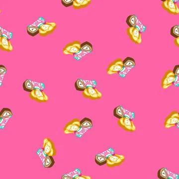 Child safe isometric icon seamless pattern Stock Illustration