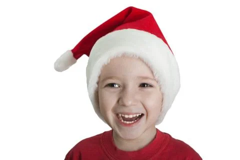 Child in santa hat Stock Photos