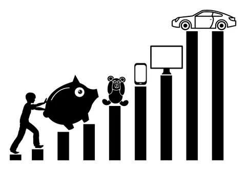 Child saving Money Stock Illustration