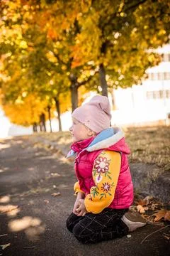 Child Scenic Charming Fall Reflection Stock Photos
