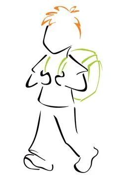 Child with schoolbag Stock Illustration
