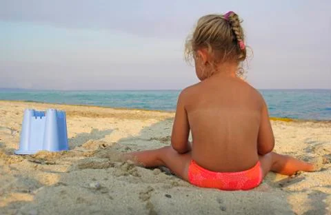 Child in the sea Foto stock