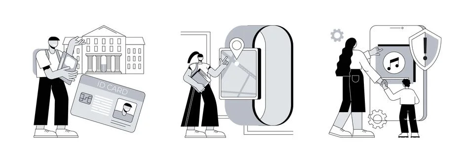 Child security abstract concept vector illustrations. Stock Illustration